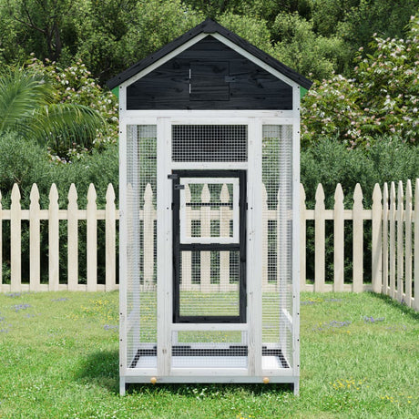 Vidaxx Aviary 91.5x53x170 cm Solid fyrretræ grå