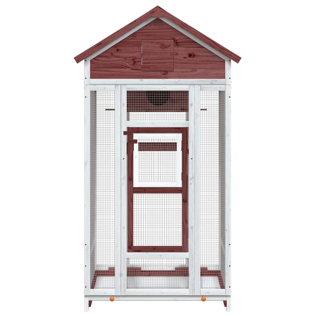 Vidaxx Aviary 91.5x53x170 cm Solid fyrretræ Mokka farvet