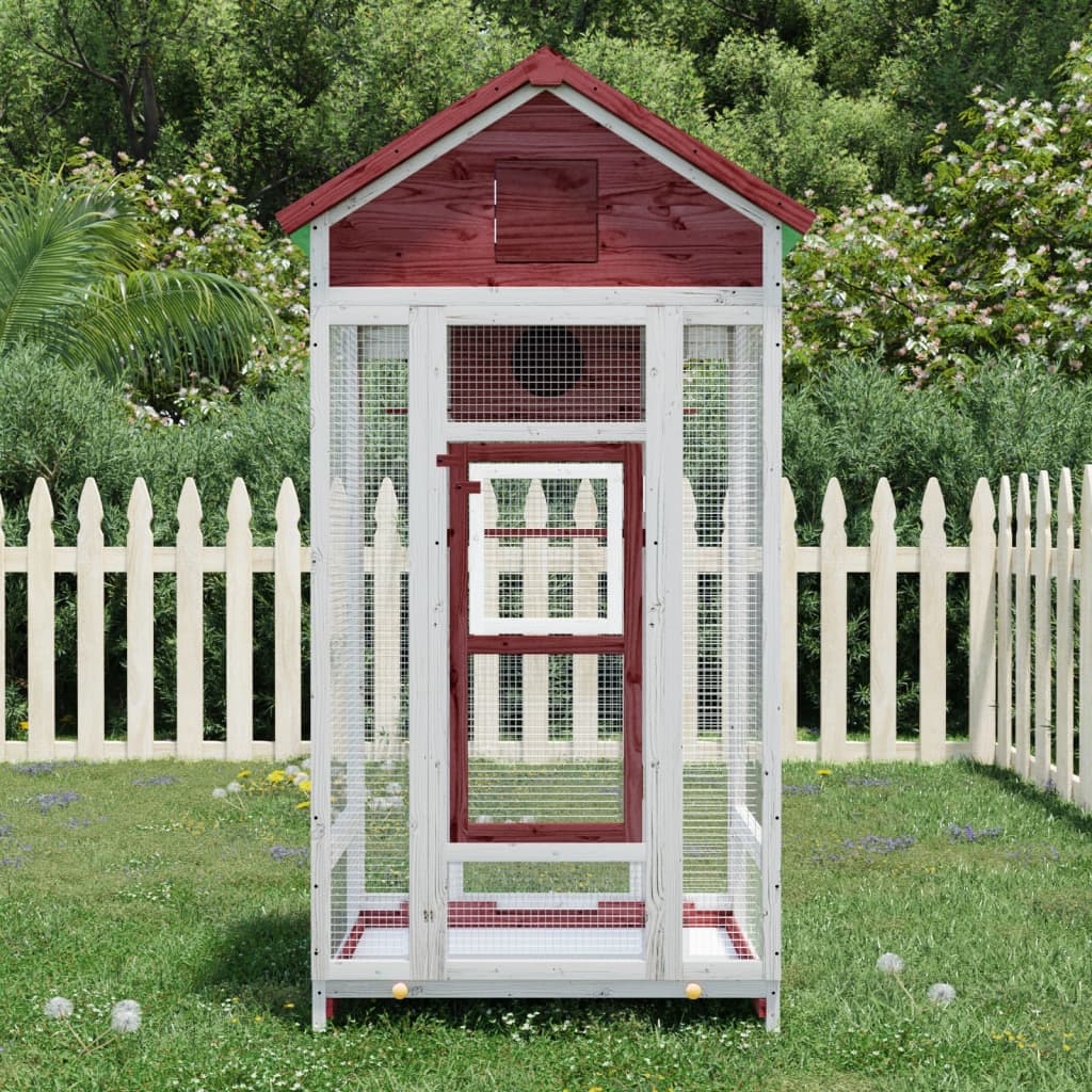 Vidaxx Aviary 91.5x53x170 cm Solid fyrretræ Mokka farvet