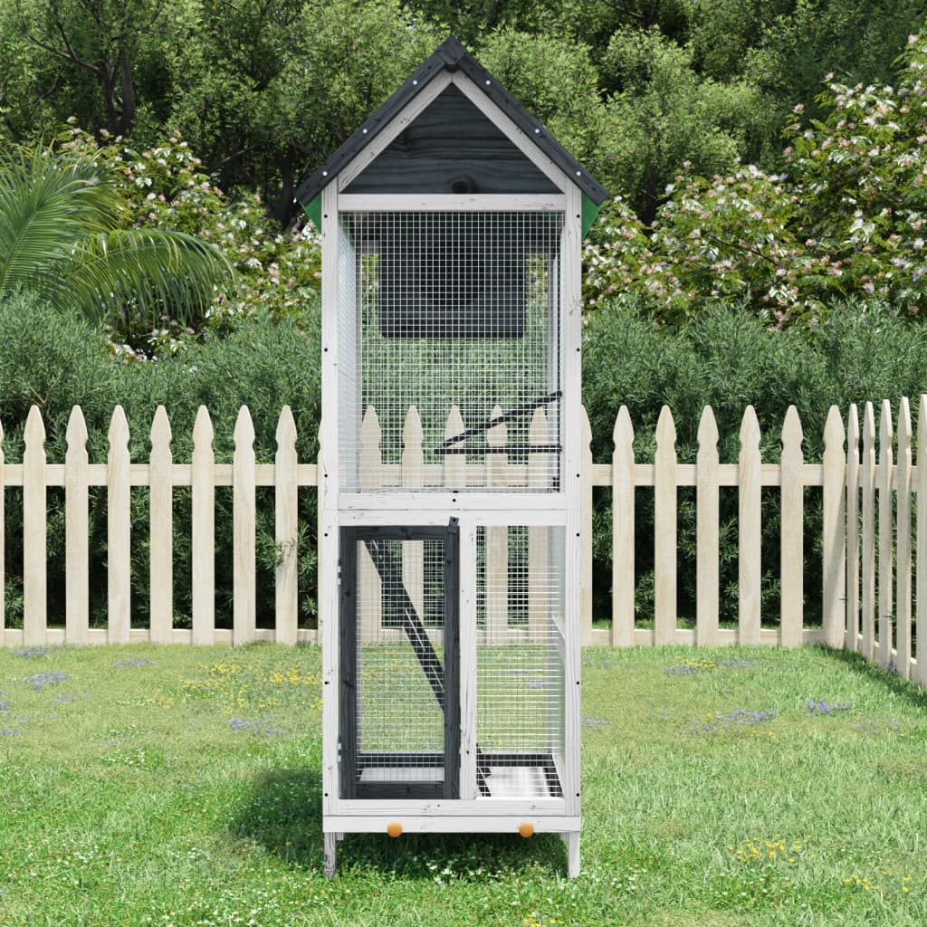 Vidaxx Aviary 60x58.5x160 cm Solid fyrretræ grå