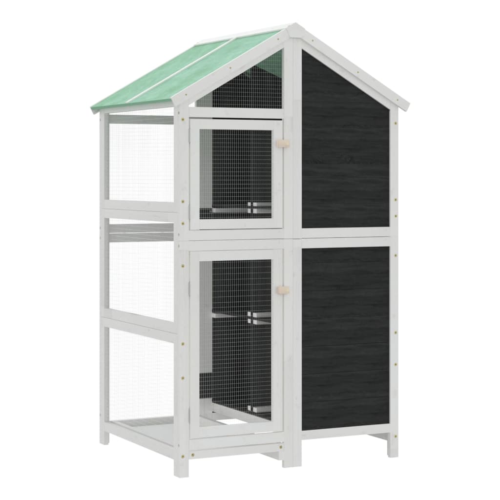 Vidaxx Aviary 97x81x152 cm Solid fyrretræ grå