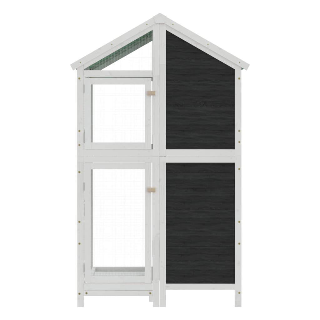 Vidaxx Aviary 97x81x152 cm Solid fyrretræ grå