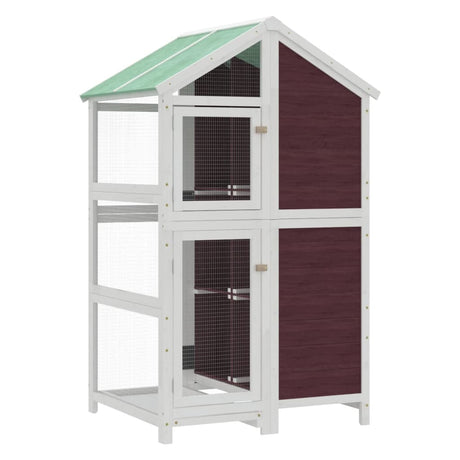 Vidaxx Aviary 97x81x152 cm Solid fyrretræ mokka farvet