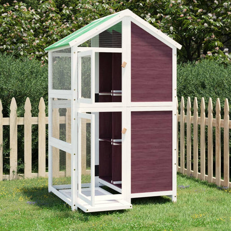 Vidaxx Aviary 97x81x152 cm Solid fyrretræ mokka farvet