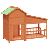 Vidaxl Doghouse 143x60.5x109 cm Solid fyrretræbrun