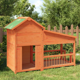 Vidaxl Doghouse 143x60.5x109 cm Solid fyrretræbrun