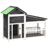 Vidaxx Doghouse 143x60.5x109 cm Solid fyrretræ grå