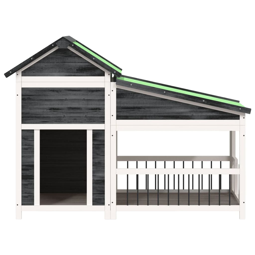 Vidaxx Doghouse 143x60.5x109 cm Solid fyrretræ grå