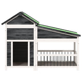 Vidaxx Doghouse 143x60.5x109 cm Solid fyrretræ grå
