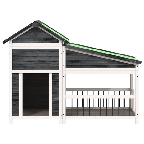 Vidaxx Doghouse 143x60.5x109 cm Solid fyrretræ grå