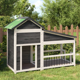 Vidaxx Doghouse 143x60.5x109 cm Solid fyrretræ grå