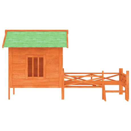 Vidaxl Doghouse 159x120x88,5 cm Solid fyrretræbrun