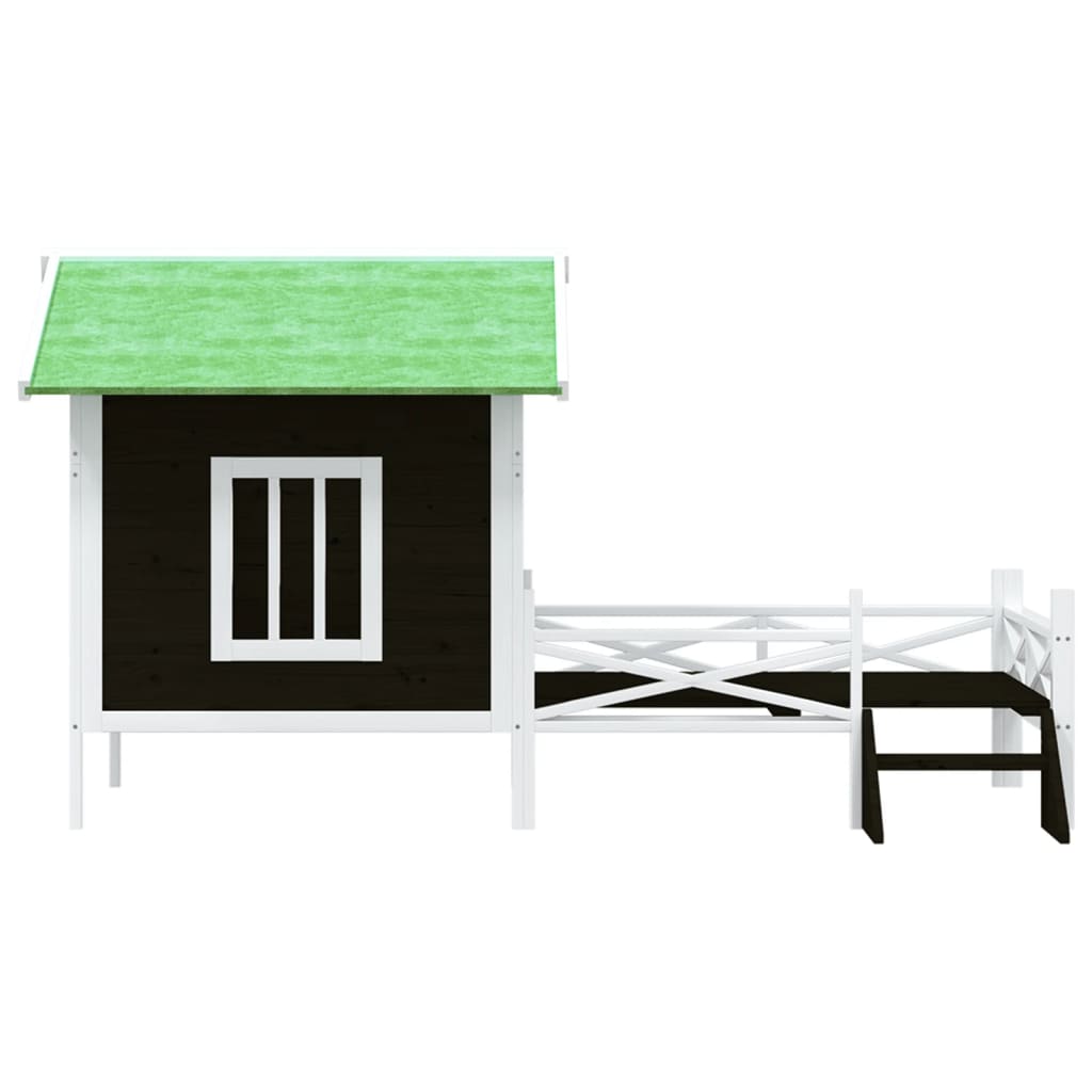 Vidaxl Doghouse 159x120x88,5 cm Solid fyrretræ grå