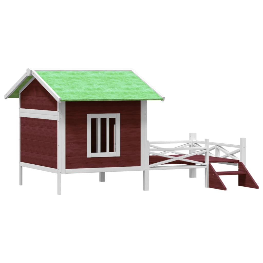 Vidaxl Doghouse 159x120x88,5 cm Solid fyrretræ Mokka farvet