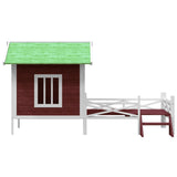 Vidaxl Doghouse 159x120x88,5 cm Solid fyrretræ Mokka farvet