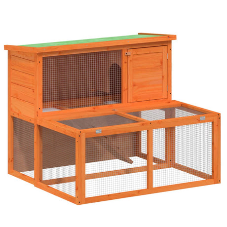 Vidaxxl Rabbit Hutch 102x90x84,5 cm Solid fyrretræ brun