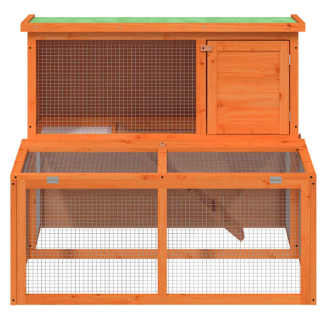 Vidaxxl Rabbit Hutch 102x90x84,5 cm Solid fyrretræ brun