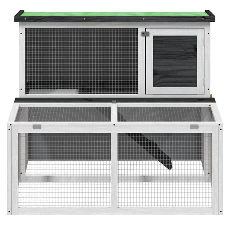 Vidaxxl Rabbit Hutch 102x90x84,5 cm Solid fyrretræ grå