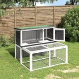 Vidaxxl Rabbit Hutch 102x90x84,5 cm Solid fyrretræ grå