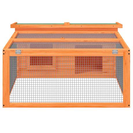 Vidaxxl Rabbit Hutch 117.5x97x47,5 cm Solid fyrretræbrun