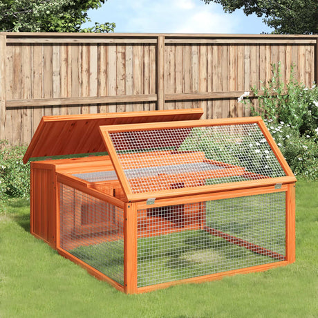 Vidaxxl Rabbit Hutch 117.5x97x47,5 cm Solid fyrretræbrun
