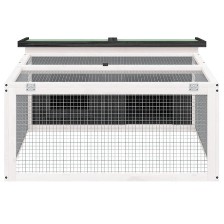 Vidaxxl Rabbit Hutch 117,5x97x47,5 cm Solid fyrretræ grå