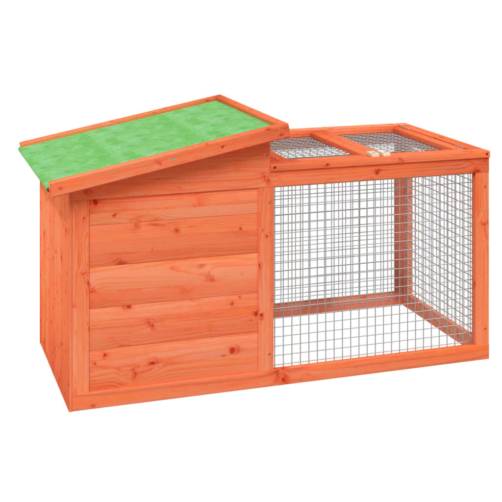 Vidaxl Rabbit Hutch 100.5x54x55 cm Solid fyrretræbrun