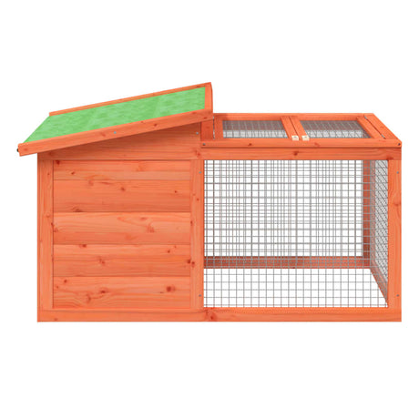 Vidaxl Rabbit Hutch 100.5x54x55 cm Solid fyrretræbrun