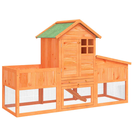 Vidaxx Rabbit Hutch 170x63x113 cm Solid fyrretræbrun