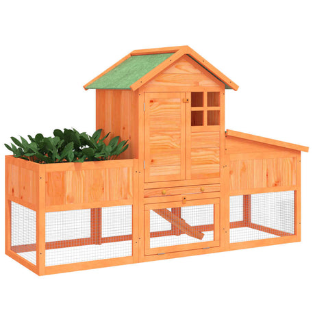Vidaxx Rabbit Hutch 170x63x113 cm Solid fyrretræbrun