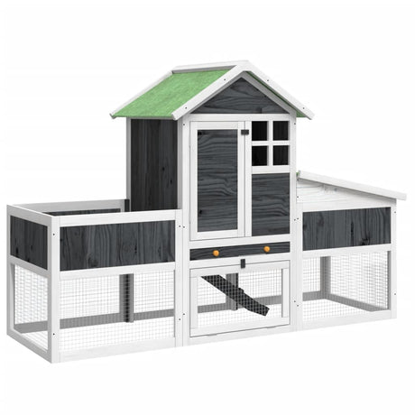 Vidaxx Rabbit Hutch 170x63x113 cm Solid fyrretræ grå