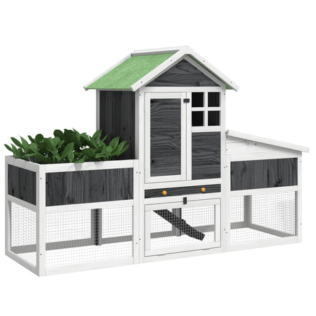 Vidaxx Rabbit Hutch 170x63x113 cm Solid fyrretræ grå