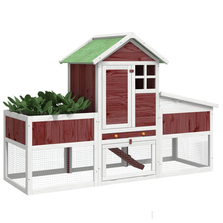 Vidaxxl Rabbit Hutch 170x63x113 cm Solid fyrretræ Mokka farvet
