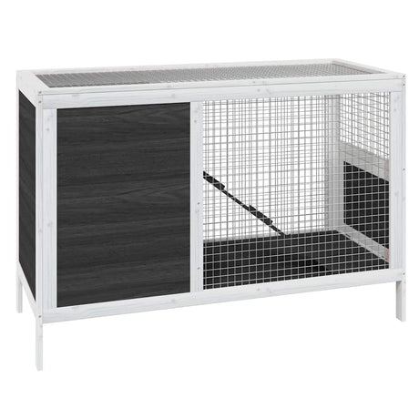 Vidaxxl Rabbit Hutch 103x44x69,5 cm Solid fyrretræ grå