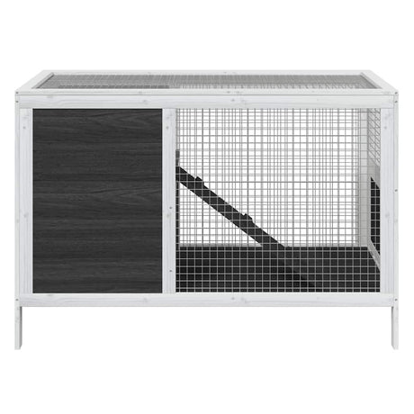 Vidaxxl Rabbit Hutch 103x44x69,5 cm Solid fyrretræ grå