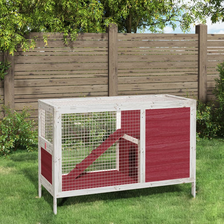 Vidaxxl Rabbit Hutch 103x44x69,5 cm Solid fyrretræ Mokka farvet