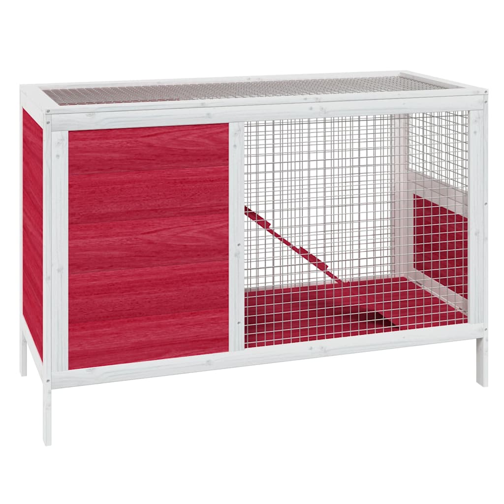 Vidaxx Rabbit Hutch 103x44x69,5 cm Solid fyrretræ rød