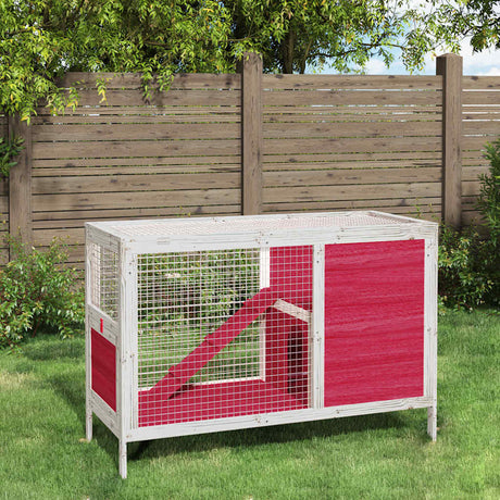 Vidaxx Rabbit Hutch 103x44x69,5 cm Solid fyrretræ rød
