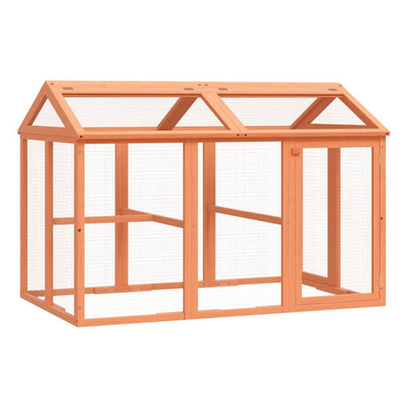 Vidaxx Animal Run 141x94x104 cm Solid fyrretræbrun