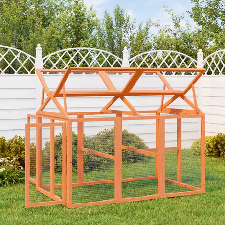 Vidaxx Animal Run 141x94x104 cm Solid fyrretræbrun