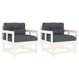 Vidaxl tuinstoelen met kussens 2 st massief grenenhout wit