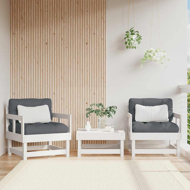Vidaxl tuinstoelen met kussens 2 st massief grenenhout wit