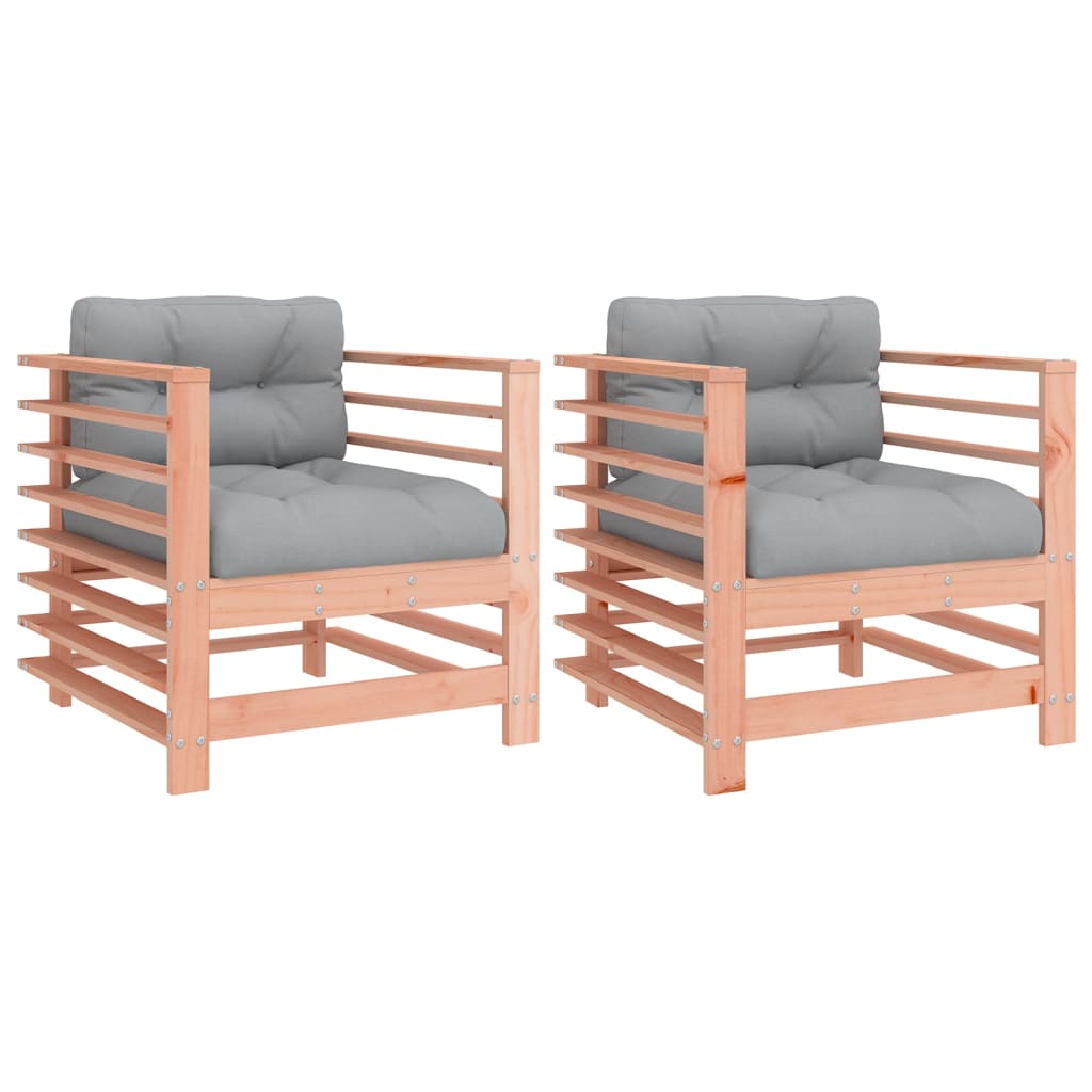 Vidaxl tuinstoelen 2 st met kussens massief douglashout