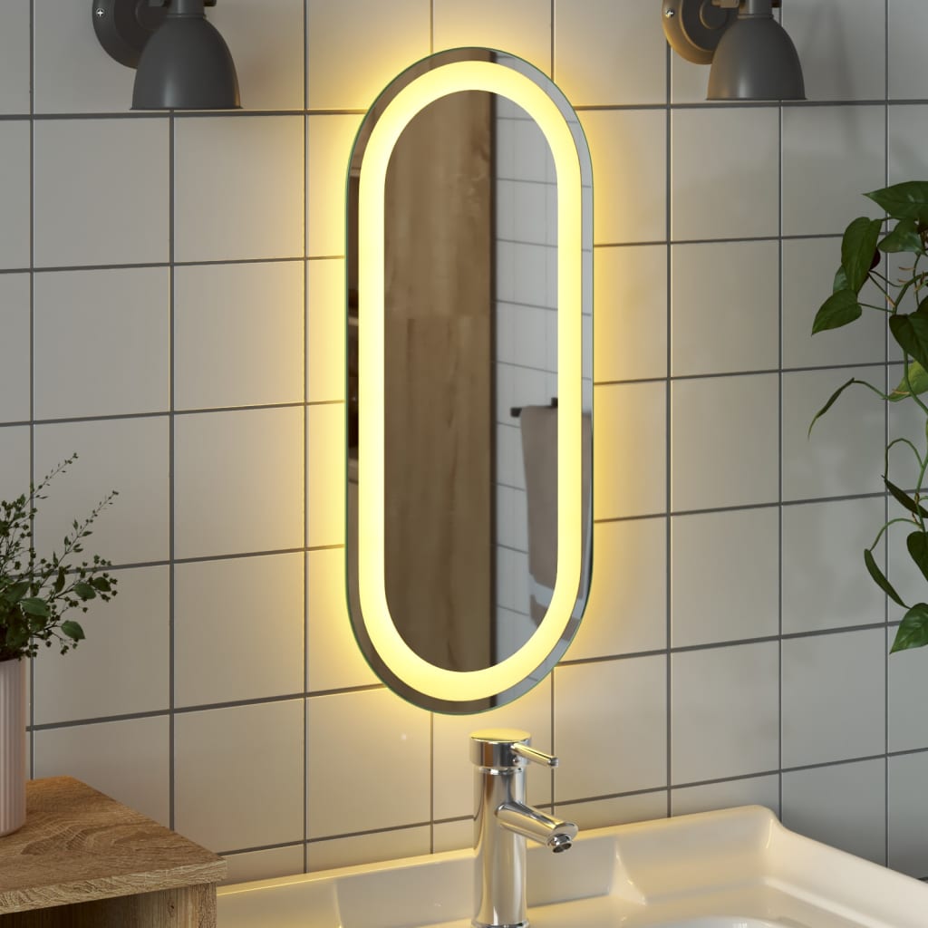 Vidaxl badeværelse spejl LED oval 60x25 cm