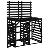 Vidaxl containeropbevaring Dobbelt solid fyrretræ sort
