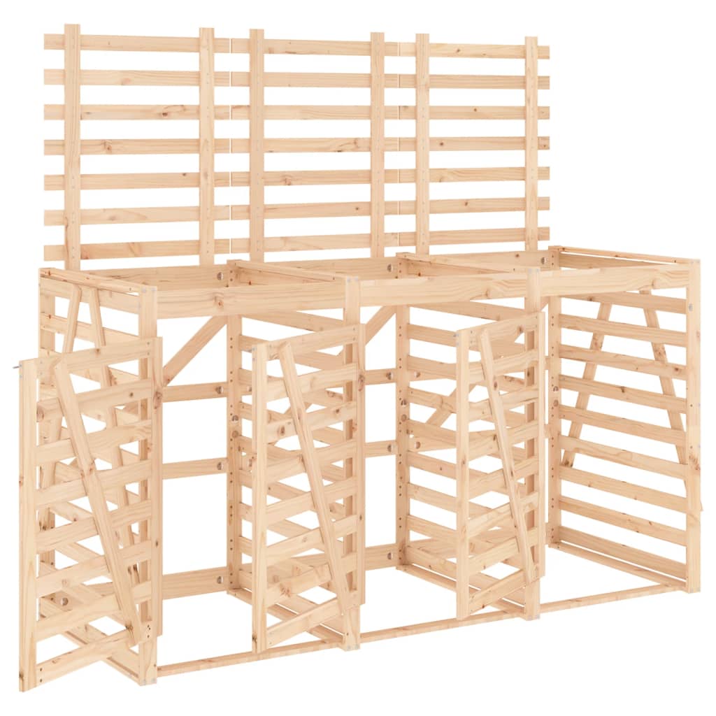 Vidaxl containeropbevaring Triple Solid Pine Wood