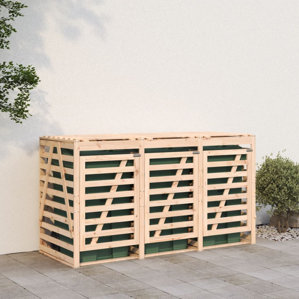 Vidaxl containeropbevaring Triple Solid Pine Wood