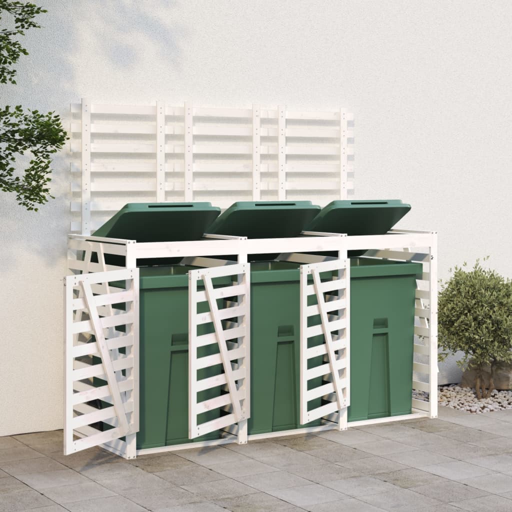 Vidaxl containeropbevaring Triple Solid Pine Wood White