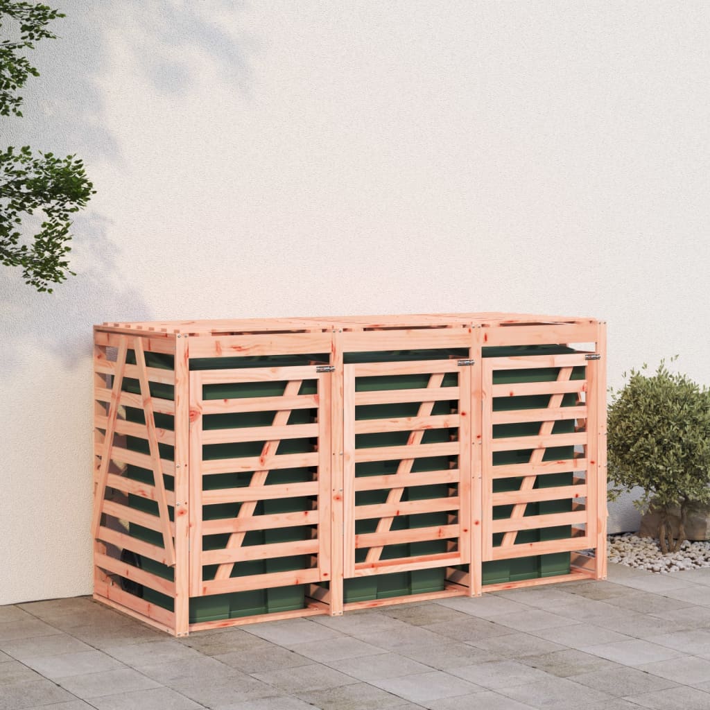 Vidaxl Container Storage Triple Solid Douglas Wood