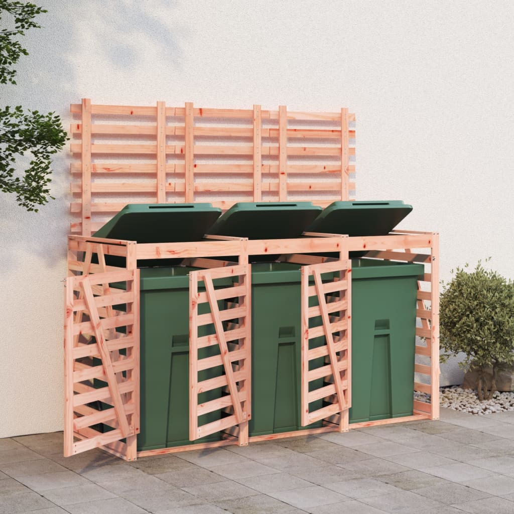 Vidaxl Container Storage Triple Solid Douglas Wood